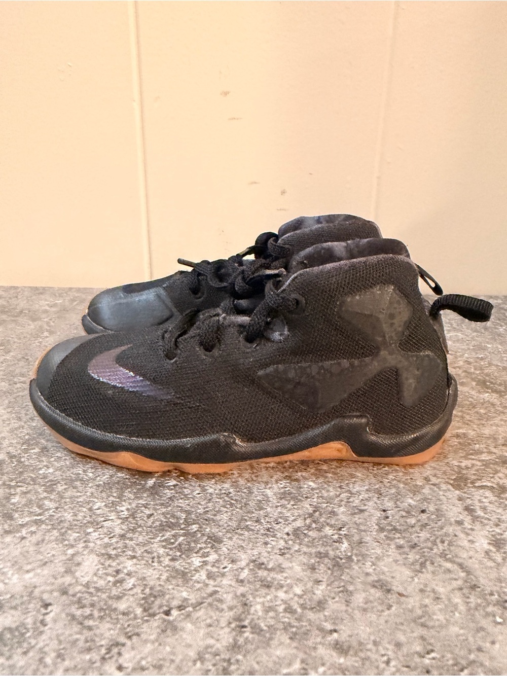 Nike Kids' Black and Gum-Trim High-Top Sneakers
